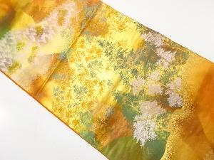 アンティーク　遠山に樹木模様織り出し袋帯（着用可）